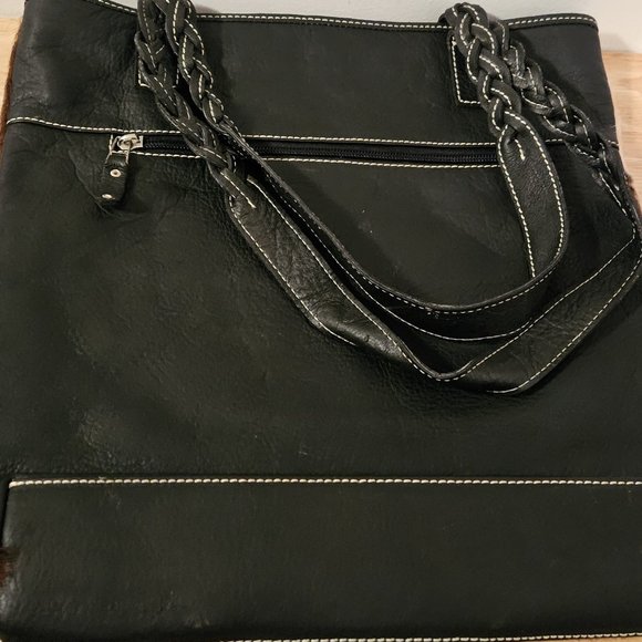 T Notio Tri-Colored Genuine Cow Hair Large Handbag Made in Bogata, Columbia New - Picture 3 of 5